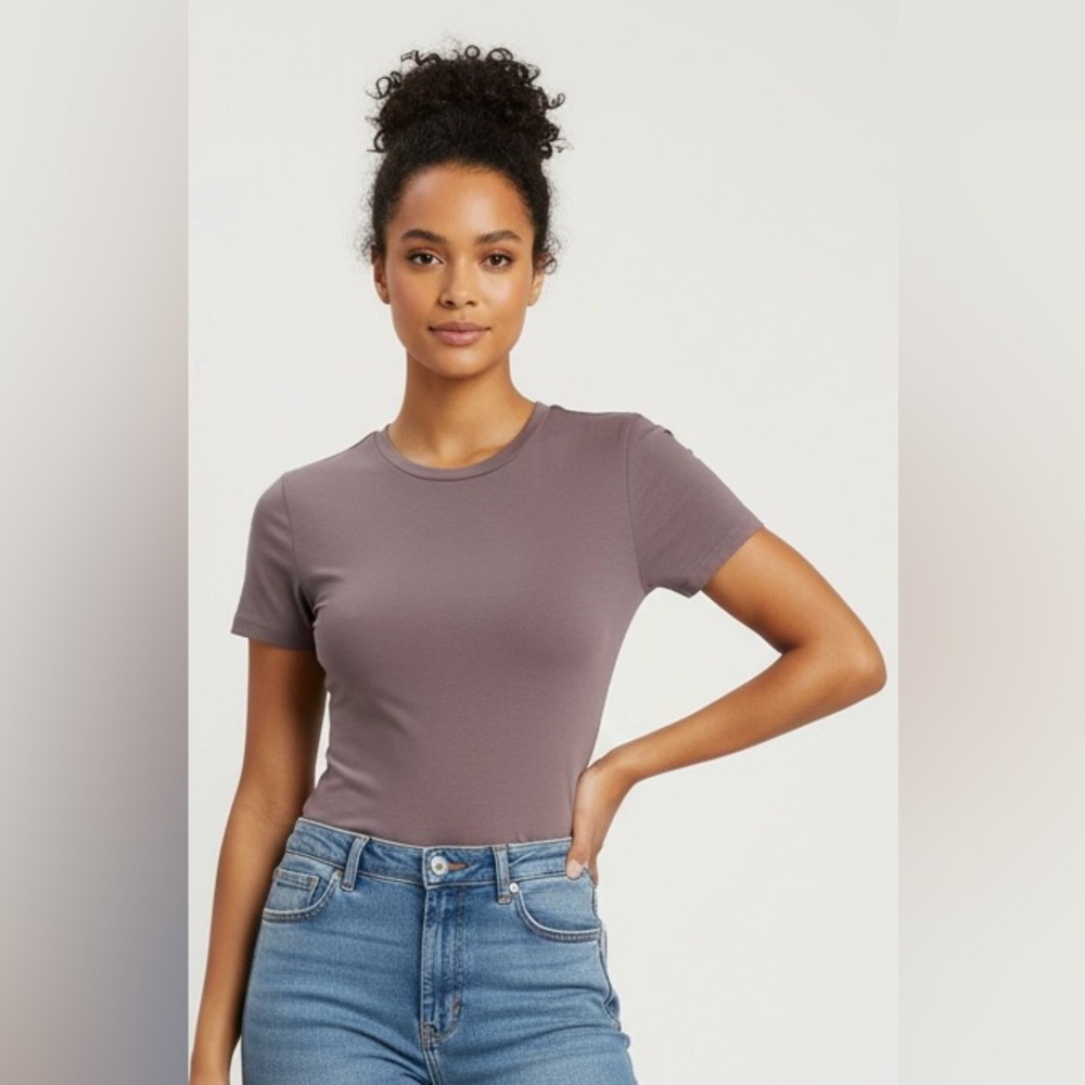 Abercrombie & Fitch Soft A&F Collection Short Sleeve Bodysuit Light Chocolate M